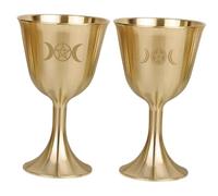 OUNONA 2pcs Multi-Function Copper Offering Cups Holy Water Ritual Cups for Buddhist Worship Home Temple Use Delicate Pure Copper Golden Sacred Chalices