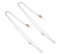 OUNONA 2pcs Mustard Seed Glass Vial Necklace Set, Tiny Mini Bottle Pendant Religious Jewelry for Women, Inspirational Christian Charm Necklace for Believers and Faith