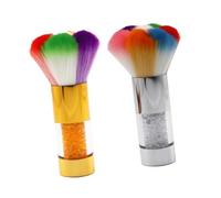 OUNONA 2pcs Nail Art Cleaning Brush Nail Dust Cosmetic Brush Soft Bristle Handle Makeup Blending Tool for Manicure and Blusher Application