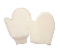 OUNONA 2pcs Natural Exfoliating Shower Gloves Set 25x17cm 21x18cm Cotton-linen and Loofah Bath Scrub Mitts for Body Exfoliation and Spa Cleansing Suitable for Shower and Bath Use