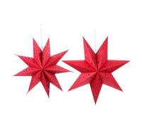 OUNONA 2Pcs Nine Pointed Star Origami Lanterns Indoor Christmas Festival Decorations Hanging Lanterns for Home Warm Holiday Atmosphere