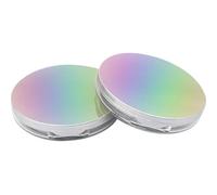 OUNONA 2pcs Portable Refillable Loose Powder Box with Puff 5g Ultra-thin Electroplated Iridescent Compact Makeup Powder Container for Travel and Daily Cosmetics Storage