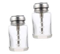 OUNONA 2pcs Refillable Glass Pressing Alcohol Bottles Multipurpose Storage Holders for Travel Toiletries and Craft Liquids