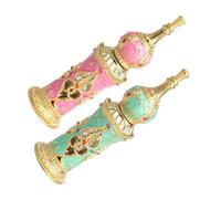 OUNONA 2pcs Refillable Small Essential Oil Bottle Glass Fragrance Container Vintage Decorative Arabic Perfume Bottle for Wedding and Travel