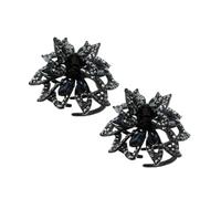 OUNONA 2pcs Rhinestone Flower Claw Clips for Women and Jaw Hair Clips in Black and Comfortable Strong Hold Hair Accessories for Styling and Everyday Use