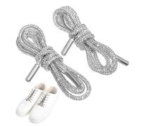 OUNONA 2pcs Rhinestone Shoe Laces Sparkling Bling Shoelaces for Adults Dress Shoes Sneakers Boots Decorative Replacement Cords with Securely Attached Rhinestones
