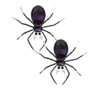 OUNONA 2pcs Rhinestone Spider Brooch Pin Durable Alloy Halloween Lapel Pin Unique Bling Insect Badge for Women Men Suit Coat Hat Bag Accessories