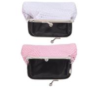 OUNONA 2pcs Sequin Coin Purses for Girls Mini Wallet Kiss-Lock Closure Cute Sparkly Change Purse for Parties and Boys and Girls Wallet