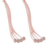 OUNONA 2Pcs Silicone Back Scrubber Shower Brush with Long Handle Gentle Exfoliating Bath Massage Body Brush for Reach Areas Skin Stimulating and Circulation Improving