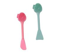 OUNONA 2pcs Silicone Face Brush for Mask Mixing and Makeup Removal Dual-head Fish Tail Green Blade Pink Portable Facial Cleansing Brush for Oil Cleanser