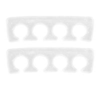 OUNONA 2pcs Silicone Toe Separators for Nail Art Pedicure Tools Comfortable Reusable Toe Dividers for Beauty Salons and Home Use Semi Transparent White Color