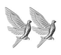 OUNONA 2pcs Silver Dove Brooch Pins for Men and Women, Zinc Alloy Material with Meticulously Polished Finish, Creative and Fashionable Animal Lapel Pins Suitable for Suits and Casual Wear