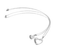 OUNONA 2pcs Stainless Steel Mother Daughter Necklace Heart Shaped Pendant with English Letters Lightweight Jewelry Women Elegant Daily Wear for Parties and Festivals
