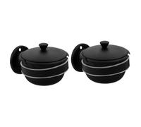 OUNONA 2pcs Stainless Steel Wall-mounted Outdoor Ashtray Large Metal Ashtray for Smoking Decorative