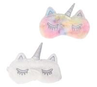 OUNONA 2Pcs Unicorn Plush Eye Masks Cartoon Shading Eye Patches for Comfortable Sleep Blocks Light for Improved Rest Lovely Design for and Relaxation