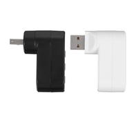 OUNONA 2pcs USB 2.0 Hub 3-Port Splitter Adapter with Plastic Cable for Laptop and Desktop Black and White Multi-Port USB Extension Hub