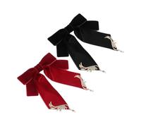 OUNONA 2Pcs Vintage Alloy Bowknot Brooch Pin Pre-tied Bow Tie Collar Pins for Men and Women Retro Wing Design Lapel Accessories for Shirt Suit Formal and Casual Events