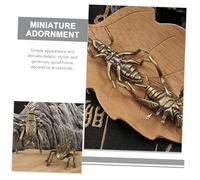 OUNONA 2Pcs Vintage Brass Cricket Figurine Desktop Ornament Solid Metal Craft Decoration for Cricket Fans Unique Handmade Collectible