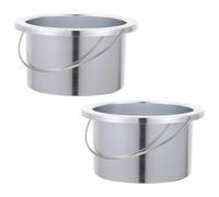 OUNONA 2Pcs Wax Heater Inner Pots 100Mm Diameter Aluminum Wax Melting Containers Non-Stick Replacement for Hair Removal