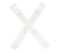 OUNONA 2pcs White Satin Maternity Sash for Shower - Mummy to Lettering Sash Set for Pregnant Mom - Gender Reveal Party Decoration Accessory