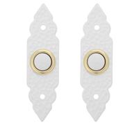 OUNONA 2pcs Wired Doorbell Button Replacement for Front Door, 4x1" White