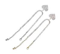 OUNONA 2pcs Women Rhinestone Heart Anklet Chains Stylish Foot Jewelry for Women Lightweight Ankle Bracelets Gold Silver for Casual Formal Outfits