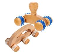 OUNONA 2Pcs Wooden Body Roller Massager Handheld Muscle Massage Tool for Legs and Back Portable Durable Manual Handheld Massager for Home Gym Travel