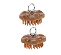 OUNONA 2pcs Wooden Scalp Massager Comb Fine Tooth Sandalwood Hair Brush with Ergonomic Ring Handle for Meridian Massage Portable Scalp Care Tool for Hair Growth and Relaxation Suitable