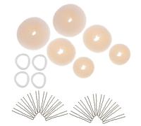OUNONA 2Sets Hair Bun Maker Kit Elastic Hair Ties U Shaped Hairpins for Stylish Updos Total for Daily Use and Special Occasions Keeps Hair Neat and Secure