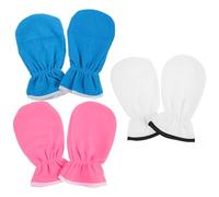 OUNONA 3 Pairs Paraffin Wax Bath Mitts Reusable Skin Care Gloves for Hand Spa Moisturizing and Repair Treatment for Women White Blue Pink