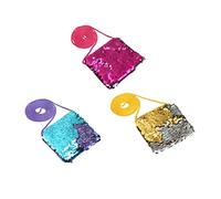 OUNONA 3 Pcs Sequins Coin Pouch Fashion Square Wallet Small Change Bag for Handbag Glitter Sparkle DIY Accessories Random Color
