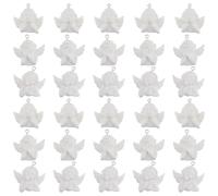 OUNONA 30pcs Angel Shaped Resin Pendants for DIY Jewelry Making, White | Lightweight, Good Workmanship, Accessories Included, Handmade Time Projects, Decorative Jewellery Use