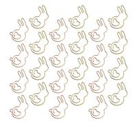 OUNONA 30pcs Cute Bunny Paper Clips Made of Steel, Multi-Function and Convenient to Install, for Office and House Use, Adorable Rabbit Shape Document Paper Clips