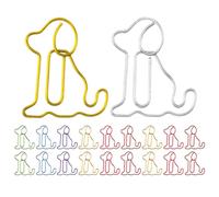 OUNONA 30pcs Dog Shaped Paperclips Metal Mini Decorative Adorable Paper Clips Convenient and Not Easy to Deform for Homework Use Random Color