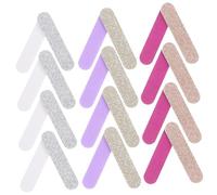 OUNONA 30pcs Glitter Mini Nail Files Strip for Home and Salon Use Grit Fingernail Buffers for Acrylic Nails False Tips Portable Manicure Tool in Rose Gold Grey and Light Gold
