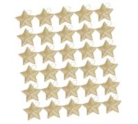 OUNONA 30Pcs Gold Glitter Star Pendants Christmas Tree Ornaments Festive Hanging Decorations for Holiday Party Home Decor and Wreath Embellishment