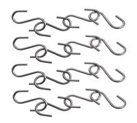 OUNONA 30pcs Stainless Steel S Hooks Hanging Utility Hooks for Spoon and Apron No Tools Needed Easy to Hang Silver Metal for Home Kitchen Storage