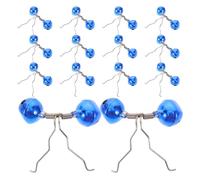 OUNONA 32pcs Dual Bell Fishing Rod Alarms with Stainless Steel Clips High Sensitivity Bite Indicators for Sea Rods Quick Portable Fishing Gear Bells Blue