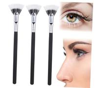 OUNONA 3pcs Angled Fan Eyelash Brushes for Mascara Application Lash Detangling and Definition Soft Dense Bristles for Gentle Lash Grooming Multipurpose Makeup Tools