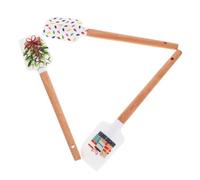 OUNONA 3Pcs Christmas Silicone Spatula with Wooden Handle Non Stick Flexible Butter Spreader for Cake Decorating and Baking Icing Tools for Holiday Baking