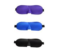 OUNONA 3pcs Contoured Sleep Mask Lightweight Breathable Night Blindfold for Sleeping Travel Work Naps with Adjustable Elastic Strap Black Blue Purple