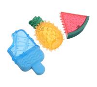 OUNONA 3pcs Cooling Dog Chew for Puppies, Interactive Tpr Teething Balls in Watermelon and Pineapple Shapes, Promotes Healthy Gums for Indoor Play during Summer