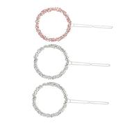 OUNONA 3pcs Crystal Hair Clips Set Alloy Hair Barrettes for Women Sparkling Accessories for Everyday Use Random Color