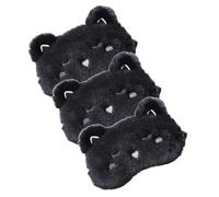 OUNONA 3pcs Cute Cartoon Black Cat and White Dog Sleep Masks Lightproof Eye Covers with Elastic Strap for Travel and Home Comfortable Lightweight Sleep Mask for Teens and Adults
