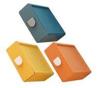 OUNONA 3pcs Desktop Drawer Storage Boxes for Office and School Large Capacity Makeup Organizer and Jewelry Holder in Dusk Orange Mango Yellow and Tranquil Blue Space-saving Desk Organizer