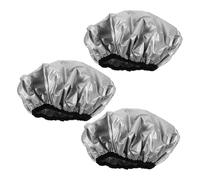 OUNONA 3pcs Double Layer Waterproof Foil Lined Hair Caps for Deep Conditioning and Hair Coloring Reusable Thermal Shower Caps for Home and Salon