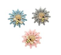 OUNONA 3pcs Honey Daisy Brooch Pin Alloy Enamel Durable Floral Lapel Pins for Women Party Dress Accessories Random Color