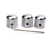 OUNONA 3pcs Metal Volume Tone Control Knobs with Wrench Chrome Dome Knobs for Electric Bass Guitar Gd105a