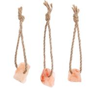 OUNONA 3pcs Microelements Chewing Pet Chewing Change Bad Behavior Safe to Chew Mineral Salt Blocks with Rope for Small Animals Gerbils Rabbits Pet Use