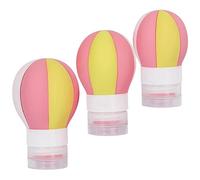 OUNONA 3Pcs Portable Silicone Travel Bottles Set Leak Hot Air Balloon Design for Lotion Shampoo and Toiletries for Travel and Outdoor Activities